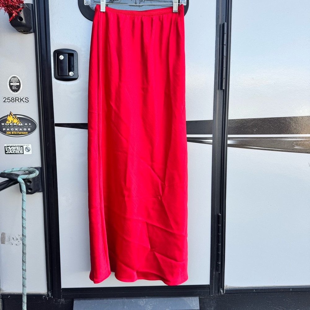 A new day Satin Christmas Red Skirt